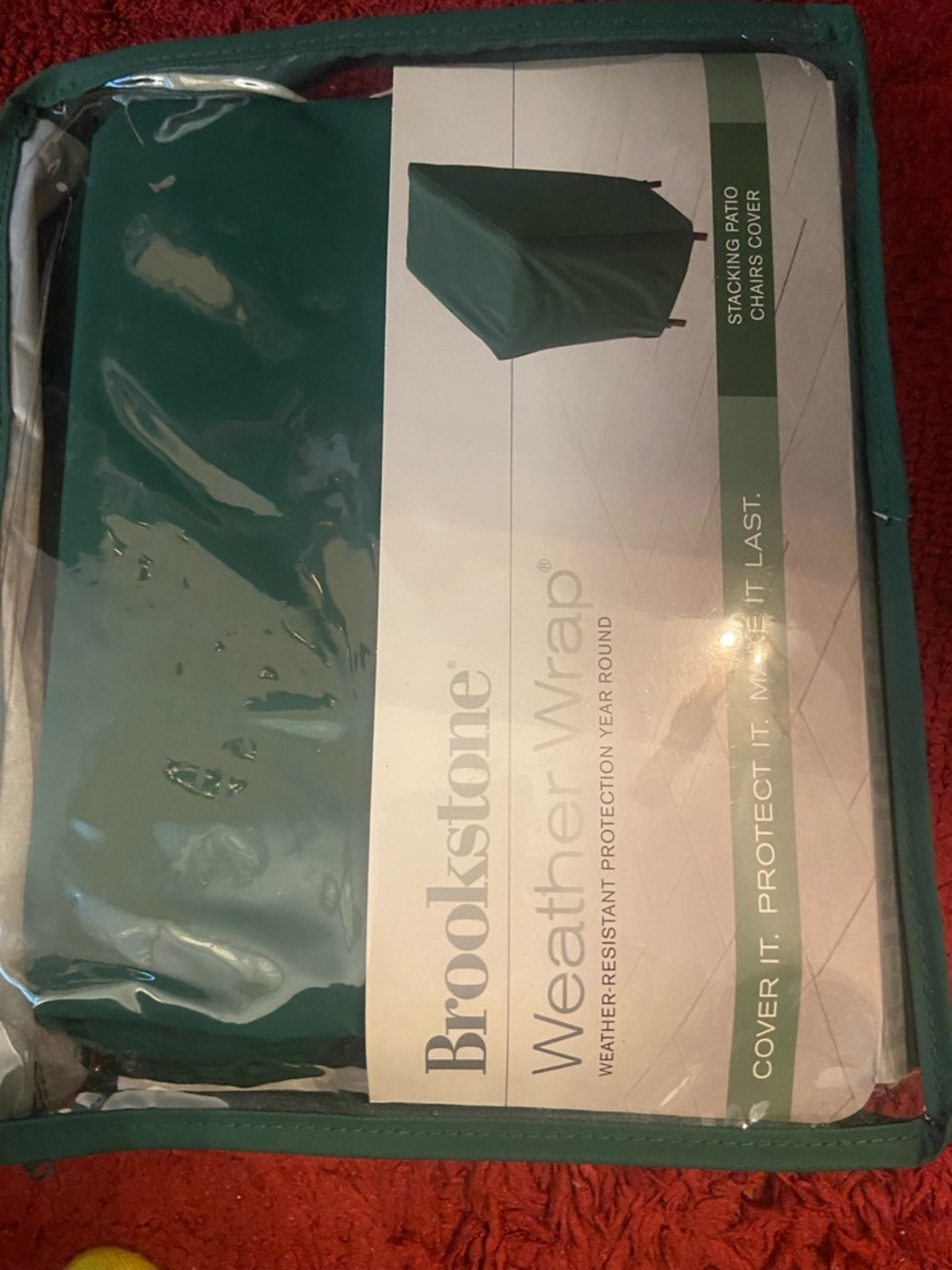Brookstone Teal Green Weather Wrap Chair Cover